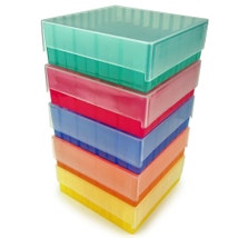 Cryogenic Microtube Storage Boxes, PP, 81 Well, Pack of 5