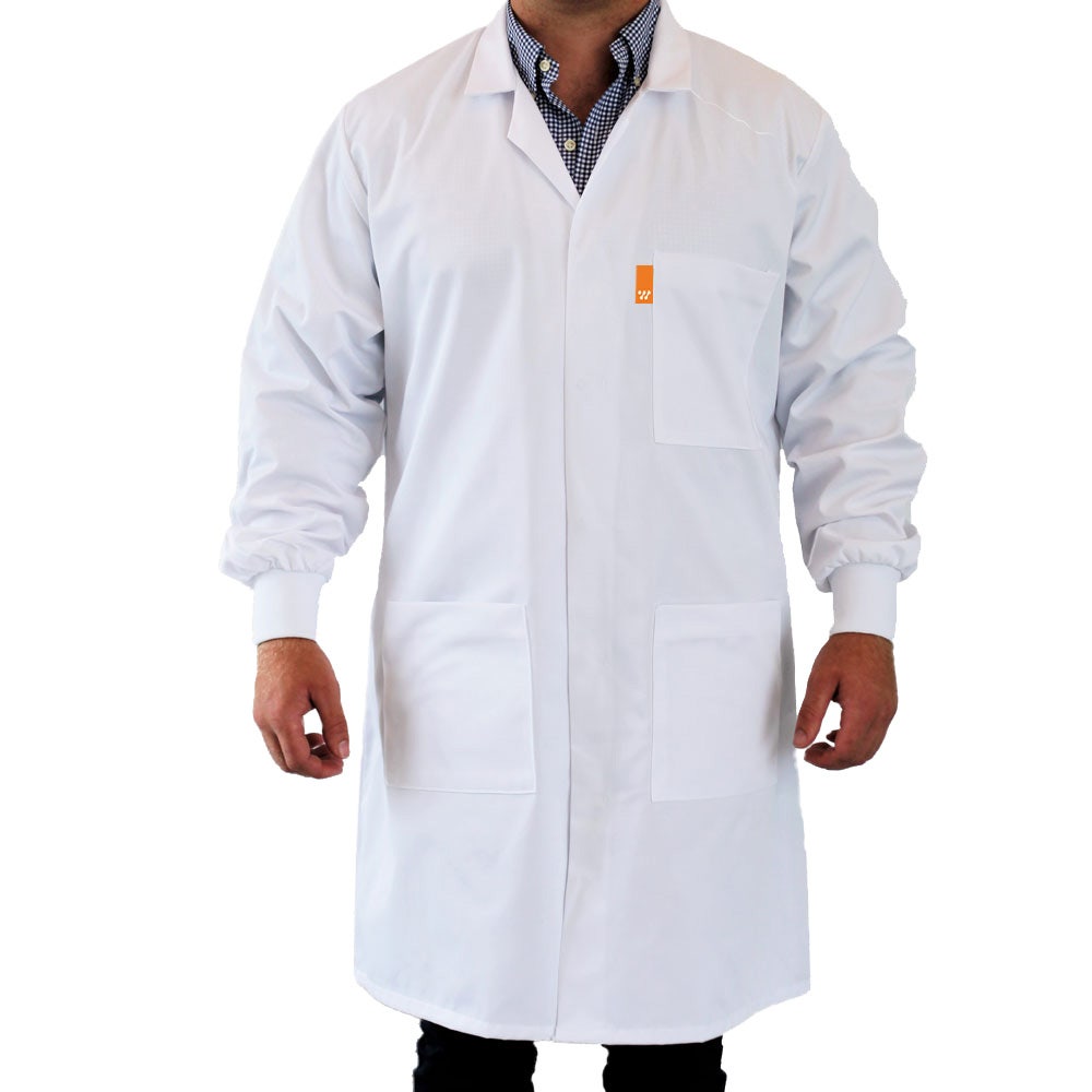 White lab on sale coat with cuffs